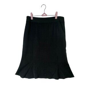 Black Pencil Skirt With Flared‎ Hem Size 12 office Work classic cute basic sexy